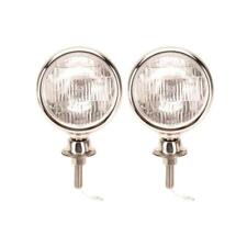 Stainless Steel Tear Drop 12 Volt Fog Lights, Clear Lens, Pair picture