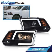 Black LED Tube Projector Headlights Lamps Fit For 09-12 Dodge Ram 1500 2500 3500 picture