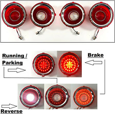 Set LED Brake Tail & Reverse Lights w/ Trim For 1970-1973 Chevy Camaro picture
