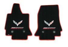 LLOYD Ultimat FLOOR MATS C7 & Grand Sport logo RED BINDING 2014 to 2019 CORVETTE picture
