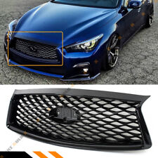 FOR 18-2024 INFINITI Q50 JDM GLOSSY BLACK FRONT BUMPER UPPER GRILLE REPLACEMENT picture