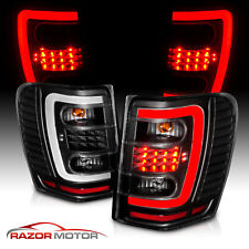 [LED C Light Bar]1999-2004 For Jeep Grand Cherokee Black Brake Tail Lights Pair picture