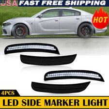 4X Smoked LED Side Marker Light for 2015-2022 Dodge Charger Widebody White Lens picture