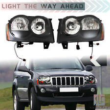 Fit For 2005-2007 Jeep Grand Cherokee Driver&Passenger Headlights Assembly Black picture
