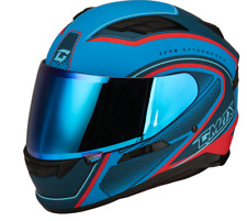 Gmax FF-98 Full Face Motorcycle Helmet Matte Blue Internal Sun Visor Adult Large picture