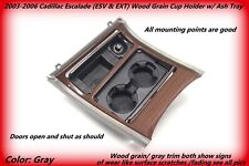2003-2006 cadillac escalade wood grain center cup holder console OEM picture