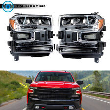 Black LED Headlamps For Silverado 1500 2019-2020 Pair Headlights Clear LH&RH picture