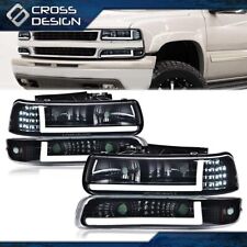 Smoke Led DRL Headlights Bumper Lamps Fits For 99-02 Chevy Silverado 00-06 Tahoe picture