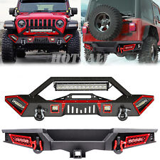 Aaiwa For 2007-2018 Jeep Wrangler JK Front or Rear Bumper with LED Lights picture