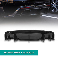 For 2020-2023 Tesla Model Y Gloss Black Rear Bumper Lip Diffuser Shark Fin Style picture