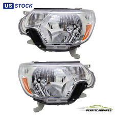 Pair Chrome Headlights Headlamps For 2012 2013 2014 2015 Toyota Tacoma Pickup picture