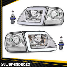 Fit For 97-03 Ford F150/99-02 Expedition LED DRL Headlights&Corner Lights Chrome picture
