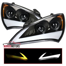 Black Projector Headlight Fits 2010-2012 Genesis 2Dr Coupe LED Sequential Signal picture