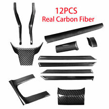 12PCS Real Carbon Fiber Interior Decorative Cover for Honda Civic 10th 2016-2021 picture