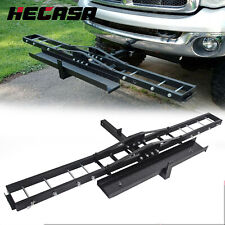 Black Motorcycle Scooter DirtBike Carrier Hauler Hitch Mount Rack Ramp Anti Tilt picture