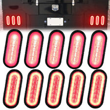 10x Red 6'' LED Oval Sealed Truck Trailer Stop/Turn/Tail Brake Lights Waterproof picture
