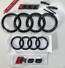Fit Audi RS6 Gloss Black Full Set Front Rear Badges Emblem For Audi RS6 picture