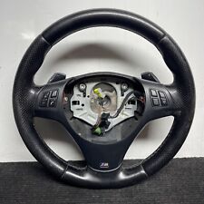 ☑️07-13 OEM BMW E88 E90 E92 M-SPORT Steering Wheel Perforated Leather w/Shifters picture