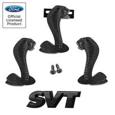 1994-2004 Ford Mustang Two Tone Black Cobra Snake & SVT Emblems Set of 4 picture