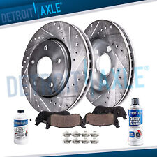 332mm Front Drilled Disc Rotors + Ceramic Brake Pads for 2007 2008 - 2017 BMW X5 picture