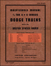 1941-1947 Dodge WC half ton Army Truck Shop Manual 4x4 Repair Service Book picture
