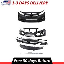 For 2016-2021 Honda Civic Type R Style Front Bumper Cover Kit with Grille & Lip picture
