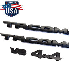4X BLACKOUT DOOR TAILGATE EMBLEM OVERLAY KIT V6 4x4 OFFROAD for 2016-2023 TACOMA picture