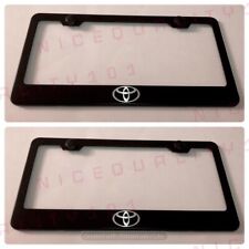 2X Toyota Stainless Steel Black Finished License Plate Frame Holder picture