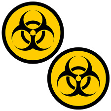 2x Biohazard Waste Symbol Apocalypse Stickers 3inch Laptop Skin Bumper Decals picture