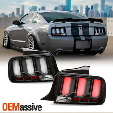 For 05-09 Ford Mustang LED [White Tube] Black Tail Lights w/ Sequential Signal picture