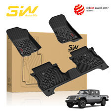 3W Floor Mats Fit For 2020-2024 Jeep Gladiator Car Floor Liner TPE with Red Logo picture