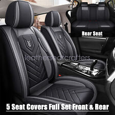 Car 5-Seat Covers Faux Leather Full Set Protector Cushion For Nissan Black &Gray picture