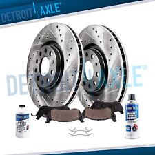 For  2002-2003 Audi A6 S6 Quattro 321mm Front Drilled Rotors Ceramic Brake Pads picture