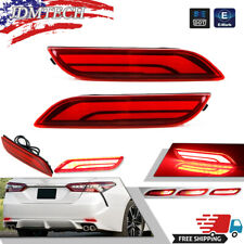 Red LED Bumper Reflector Tail Brake Signal Lamp Foglights For 18-24 Toyota Camry picture