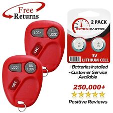 2x New Keyless Entry Remote Key Fob for Chevy GMC Vehicles 15042968 - Red picture