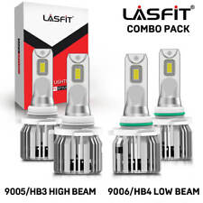 4PCS Lasfit 9006 9005 LED High Low Beam Headlight Bulb Combo 100W 10000LM Bright picture