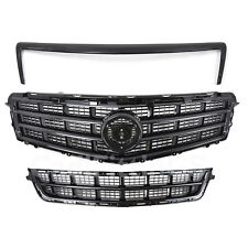 2013 2014 Cadillac ATS Front Upper Lower Grille With Trim Molding Gloss Black picture