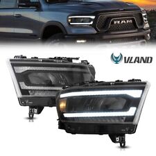 Pair LH+RH Full LED Reflector Headlights Assembly For 2019-2021 Dodge Ram 1500 picture