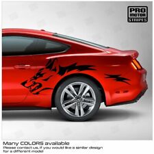 Ford Mustang 2005-2023 Rear Quarter Coyote Wolf Side Decals Stripes Choose Color picture