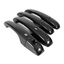 For 11-23 Chrysler 300 Glossy Black Carbon Fiber Smart Door Handle Covers Trims picture
