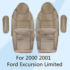 Fits 2000 2001 Ford Excursion Limited Front Bottom & Back Leather Seat Cover Tan picture