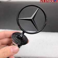 Front Hood Ornament Standing Black Star Badge Emblem For Mercedes-Benz C E S AMG picture