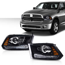 Fit For 2013-2018 Dodge Ram 1500 2500 3500 Black Projector Headlights w/ LED DRL picture