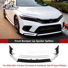 For Honda Civic 2022-24 Yofer V3 Style Pearl White Front Bumper Lip Splitter Kit picture