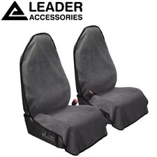 2pcs Waterproof Towel Front Seat Covers Non-Slip Bucket Seat Protector Grey picture