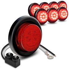 8pc 2 Inch DOT Round Red LED Trailer Sider Marker Lights with Grommet for Truck picture