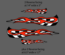 Checkered Flag & Flame Racing Vinyl Graphics Decal Sticker set Medium 14