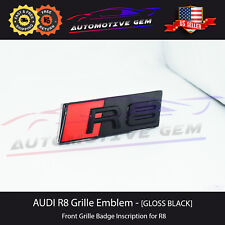 Audi R8 Front Grille Badge GLOSS BLACK Emblem S line Inscription Coupe Spyder picture