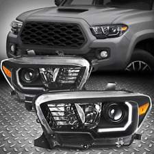 [LED DRL]For 16-23 Toyota Tacoma Black Housing Amber Corner Projector Headlights picture