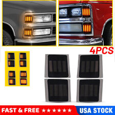 Full LED 4PC Smoked Corner Side Marker Lights For 94-99 Chevy C/K 1500 2500 3500 picture